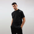 T-shirt nera da uomo, ricamo mano