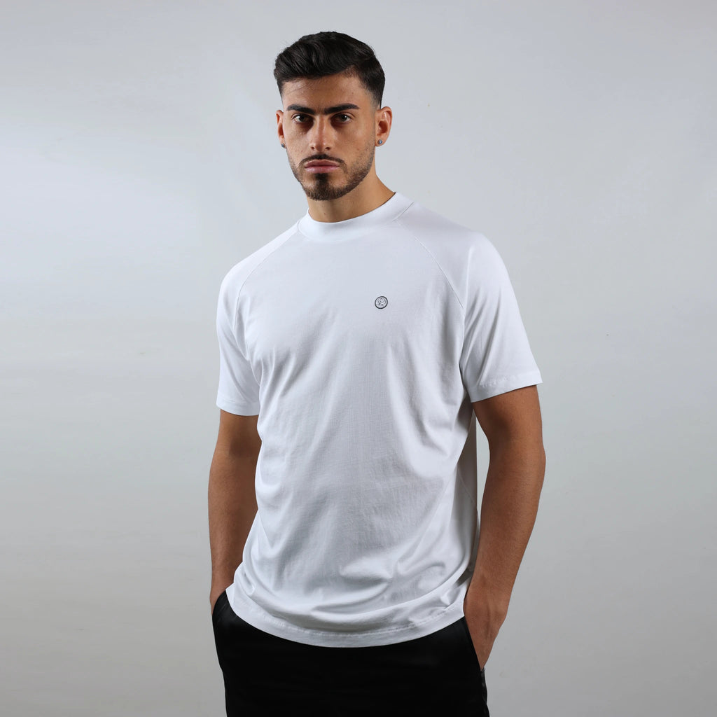 T-shirt nera da uomo, logo petto