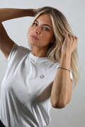 T-shirt donna bianca logo petto