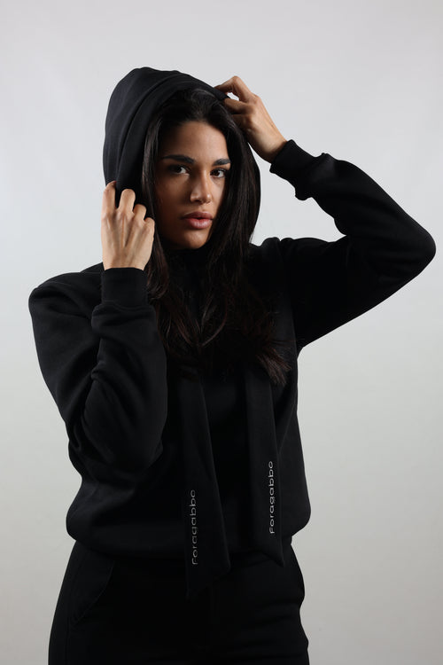 Felpa nera donna con fusciacche